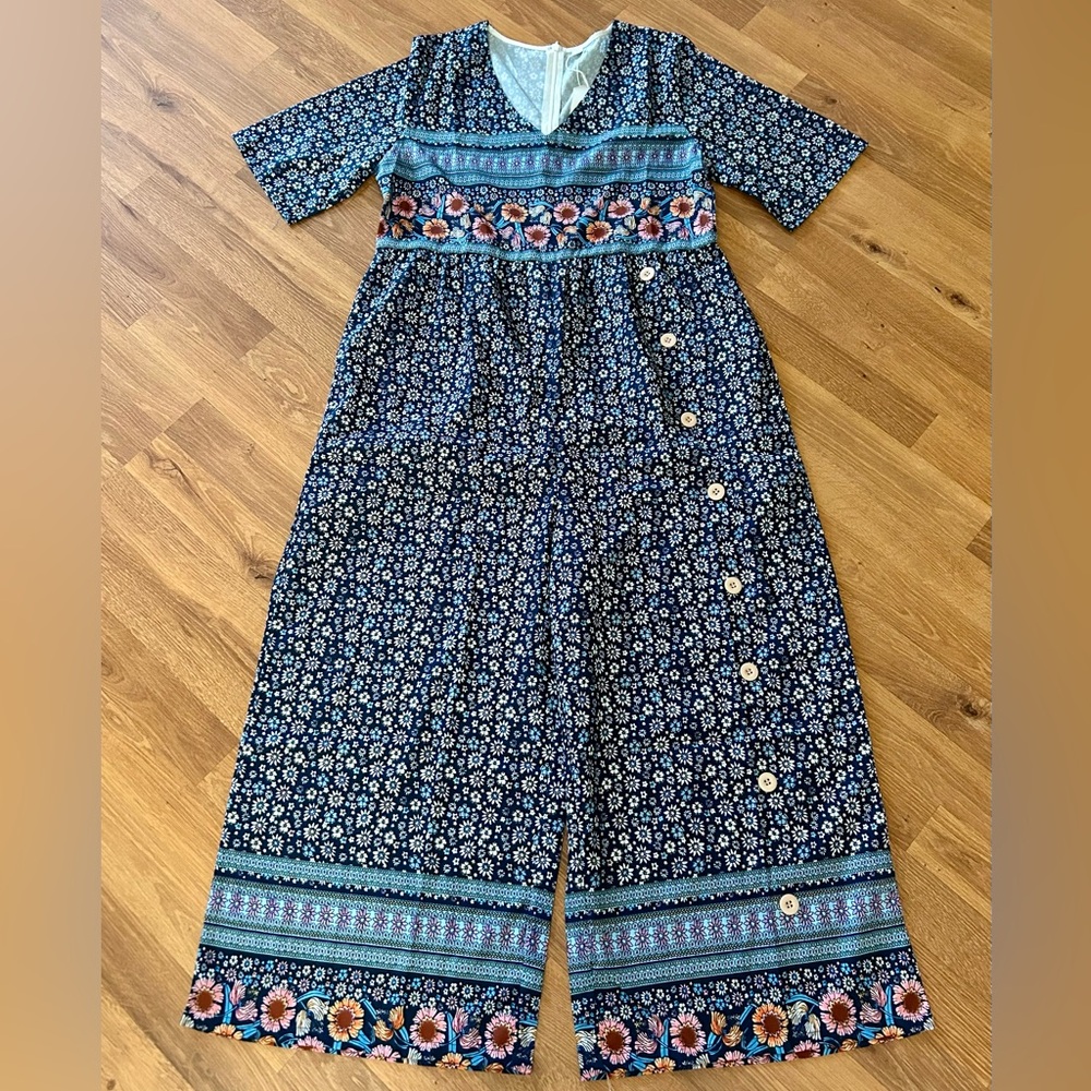 Wide Leg Floral Jumper